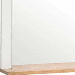 Wohnen Garderobenspiegel mit Ablage in Weiß & Eiche - Goliat