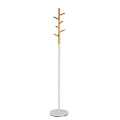 Wohnen Garderobenständer in Weiß & Natur Airo mit Bambus