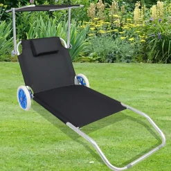 Wohnen Garten & Strand Roll-Liege mit Dach - Locoro