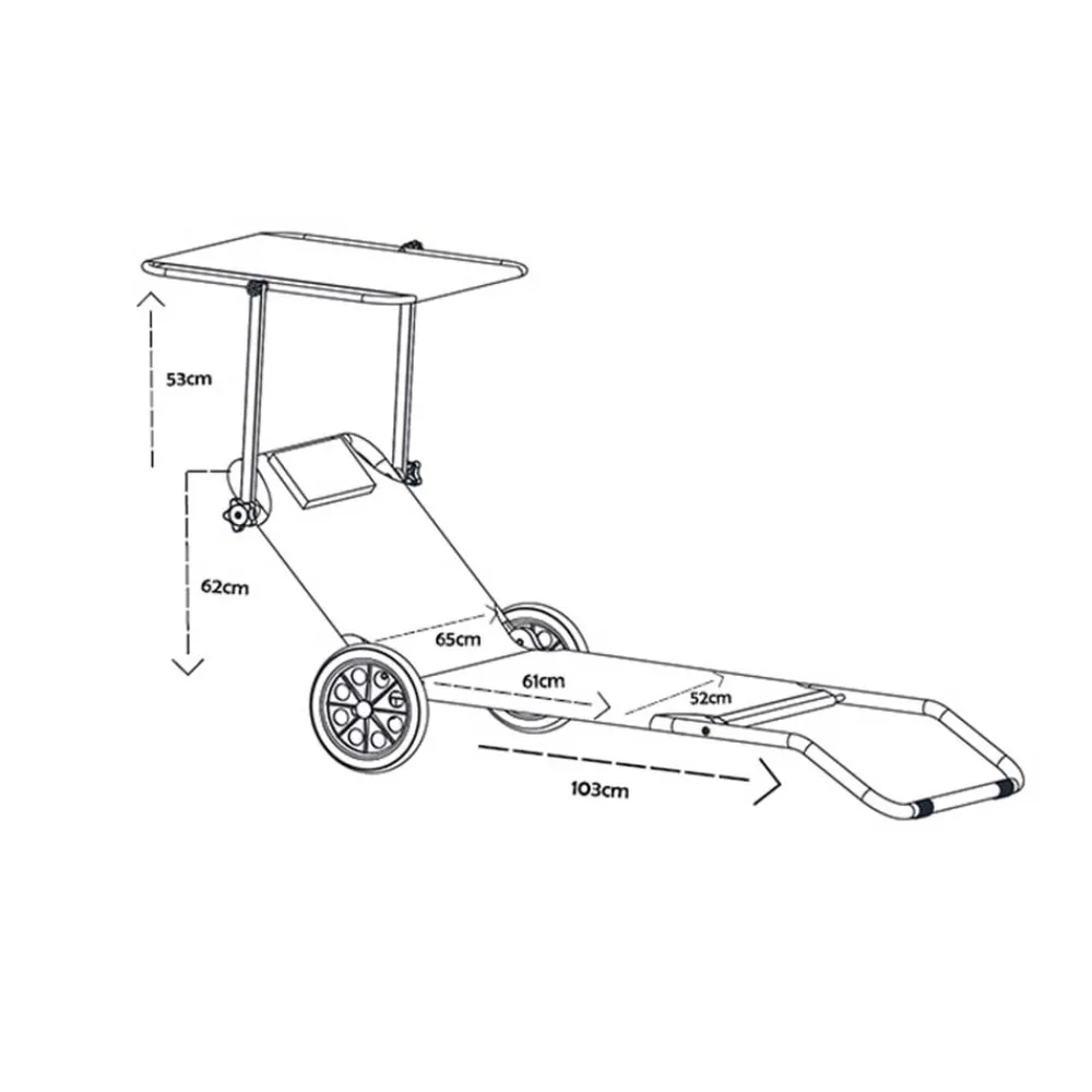 Wohnen Garten & Strand Roll-Liege mit Dach - Locoro