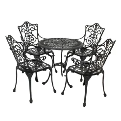 Wohnen Vintage Möbel|Terrassenmöbel*Garten Aluguss Sitzgruppe für 4 Personen - Berucas (fünfteilig)