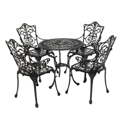 Wohnen Vintage Möbel|Terrassenmöbel*Garten Aluguss Sitzgruppe für 4 Personen - Berucas (fünfteilig)