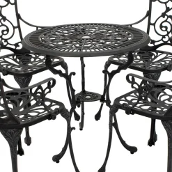 Wohnen Vintage Möbel|Terrassenmöbel*Garten Aluguss Sitzgruppe für 4 Personen - Berucas (fünfteilig)