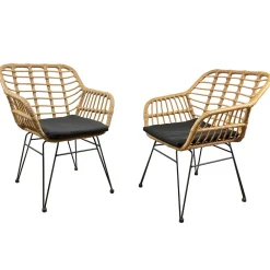 Wohnen Garten Armlehnstühle aus Kunstrattan - Kolage (2er Set)