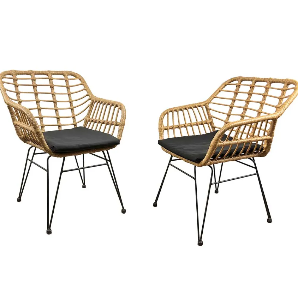 Wohnen Garten Armlehnstühle aus Kunstrattan - Kolage (2er Set)