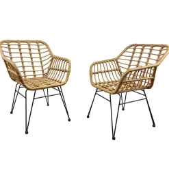 Wohnen Garten Armlehnstühle aus Kunstrattan - Kolage (2er Set)