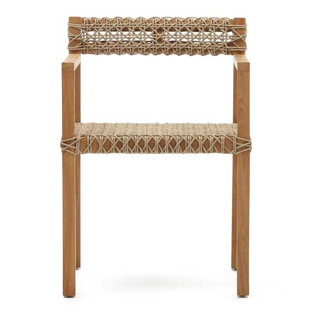 Wohnen Rattanmöbel*Garten Armlehnstühle aus Teak Massivholz - Conave (2er Set)