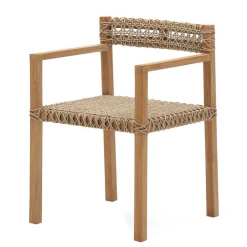 Wohnen Rattanmöbel*Garten Armlehnstühle aus Teak Massivholz - Conave (2er Set)