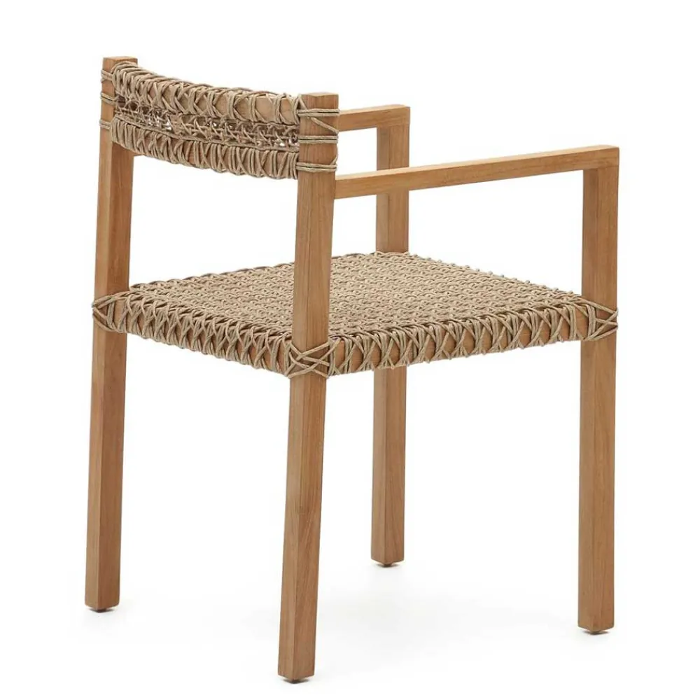 Wohnen Rattanmöbel*Garten Armlehnstühle aus Teak Massivholz - Conave (2er Set)