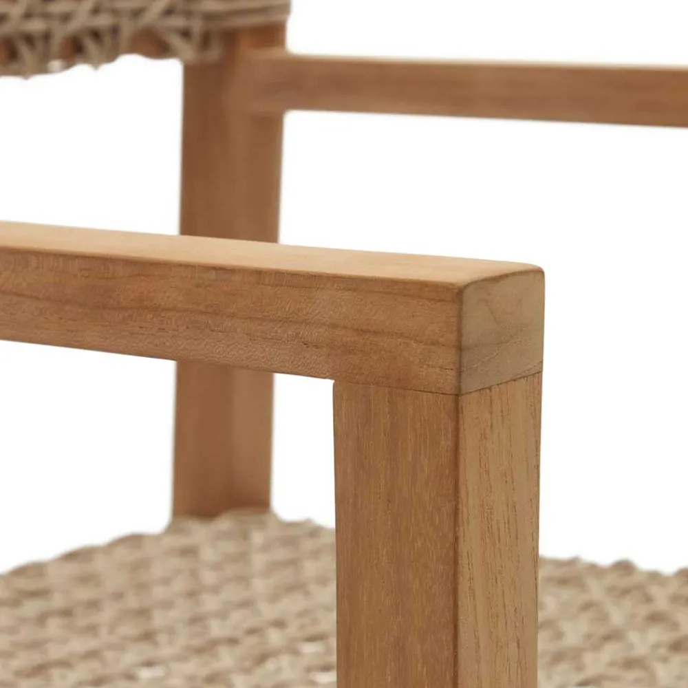 Wohnen Rattanmöbel*Garten Armlehnstühle aus Teak Massivholz - Conave (2er Set)