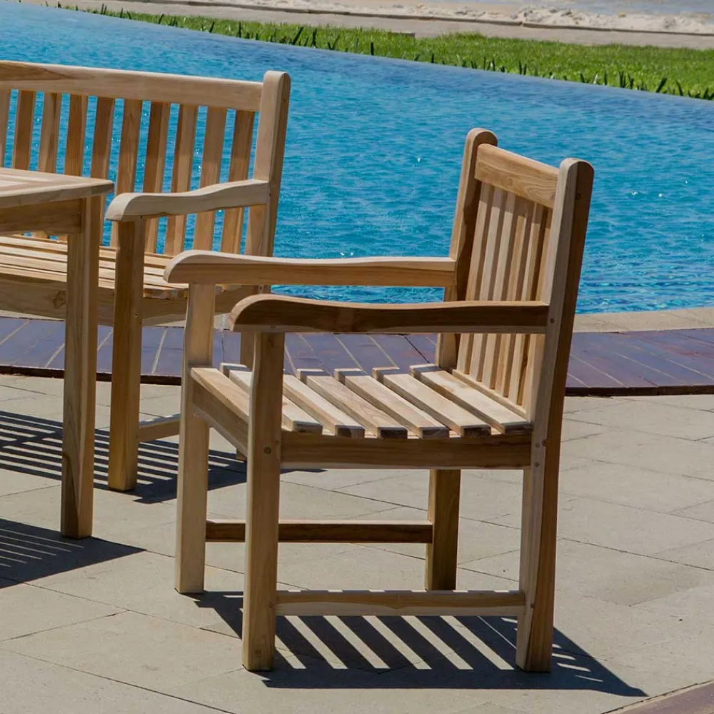 Wohnen Garten Armlehnstuhl aus Teak Massivholz - Klahuma