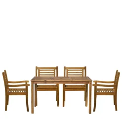 Wohnen Balkonmöbel|Terrassenmöbel*Garten Essgruppe aus Akazie massiv - Jawa (fünfteilig)