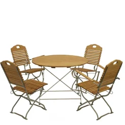 Wohnen Metall-Gartenmöbel|Sitzgruppe*Garten Essgruppe klappbar - Anglivia (fünfteilig)