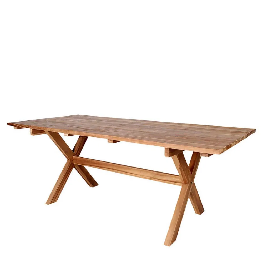 Wohnen Schwarze Möbel|Balkonmöbel*Garten Essgruppe mit Holztisch - Waronka (siebenteilig)