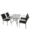 Wohnen Glasmöbel|Balkonmöbel*Garten Glastisch & Armlehnstühle - Anota (fünfteilig)