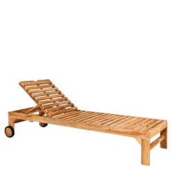 Wohnen Garten Holzliege mit zwei Rädern - Senvelita