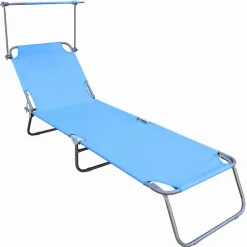 Wohnen Balkonmöbel|Metall-Gartenmöbel*Garten Klappliege in Blau und Schwarz - Hiltona