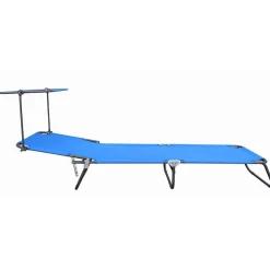 Wohnen Balkonmöbel|Metall-Gartenmöbel*Garten Klappliege in Blau und Schwarz - Hiltona