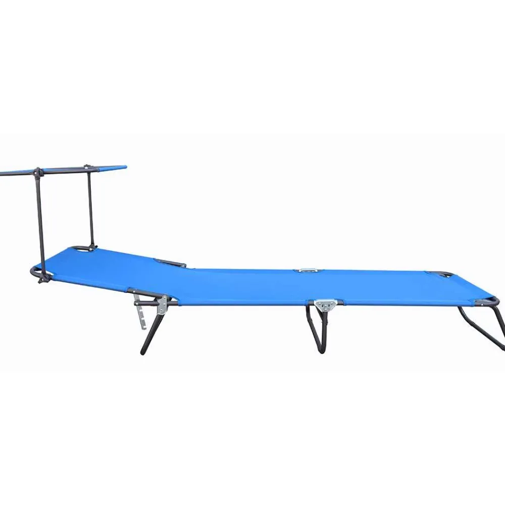 Wohnen Balkonmöbel|Metall-Gartenmöbel*Garten Klappliege in Blau und Schwarz - Hiltona