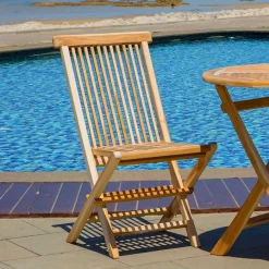 Wohnen Balkonmöbel|Korbmöbel*Garten Klappstühle aus Holz - Klahuma (2er Set)