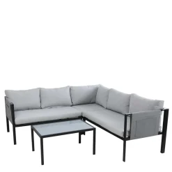 Wohnen Glasmöbel|Balkonmöbel*Garten Lounge Set mit vier Sitzplätzen - Emeziano (zweiteilig)