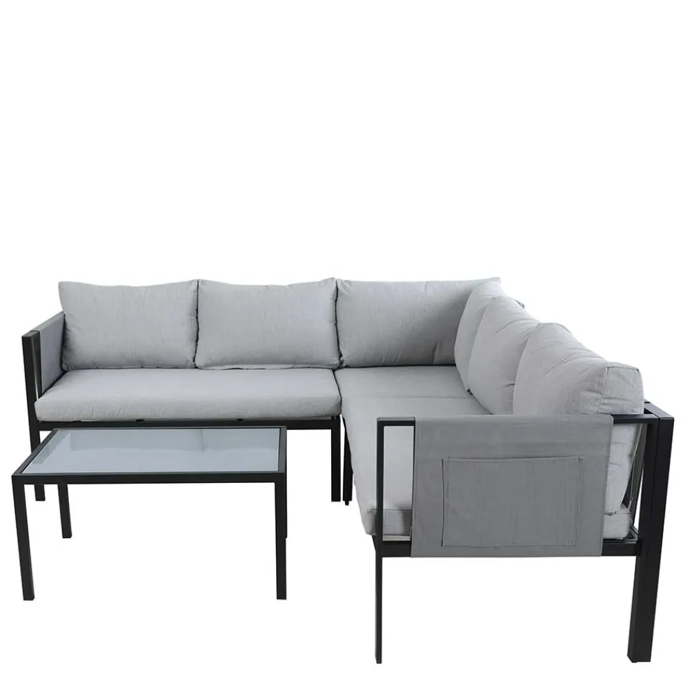 Wohnen Glasmöbel|Balkonmöbel*Garten Lounge Set mit vier Sitzplätzen - Emeziano (zweiteilig)