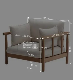 Wohnen Garten Lounge Sitzgruppe Set - Perconia (vierteilig)