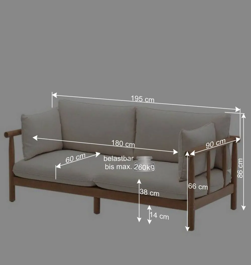 Wohnen Garten Lounge Sitzgruppe Set - Perconia (vierteilig)