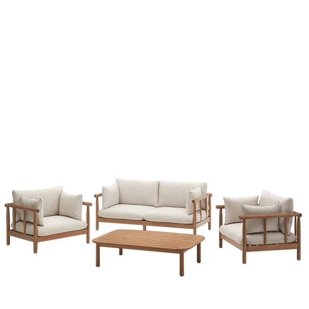 Wohnen Garten Lounge Sitzgruppe Set - Perconia (vierteilig)