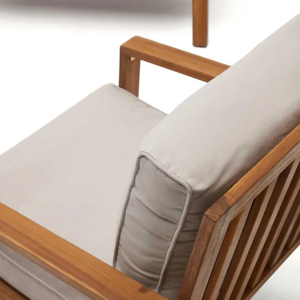 Wohnen Balkonmöbel|Terrassenmöbel*Garten Lounge Sitzgruppe aus Massivholz - Lititia (vierteilig)