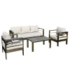 Wohnen Garten Lounge-Garnitur in Grau - Georgi (vierteilig)