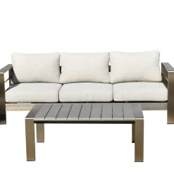 Wohnen Garten Lounge-Garnitur in Grau - Georgi (vierteilig)