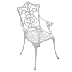 Wohnen Vintage Möbel|Korbmöbel*Garten Metallstuhl aus Aluminium in Weiß - Castania