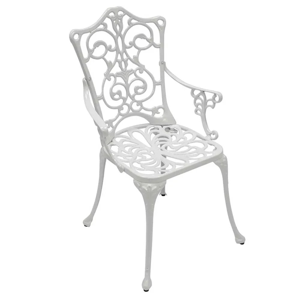 Wohnen Vintage Möbel|Korbmöbel*Garten Metallstuhl aus Aluminium in Weiß - Castania