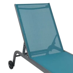 Wohnen Metall-Gartenmöbel|Gartenliegen*Garten Rollliege in Blau und Schwarz - Blagina