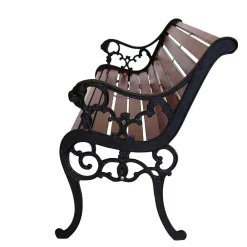 Wohnen Vintage Möbel|Metall-Gartenmöbel*Garten Sitzbank Espresso aus Gusseisen