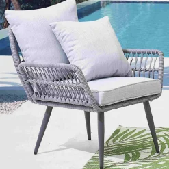 Wohnen Garten Sitzegruppe aus Kunstrattan - Tocella (vierteilig)