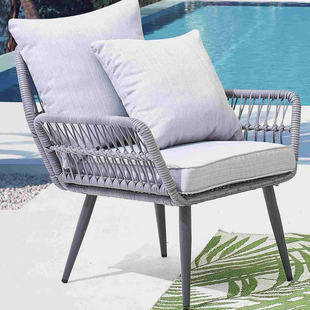 Wohnen Garten Sitzegruppe aus Kunstrattan - Tocella (vierteilig)