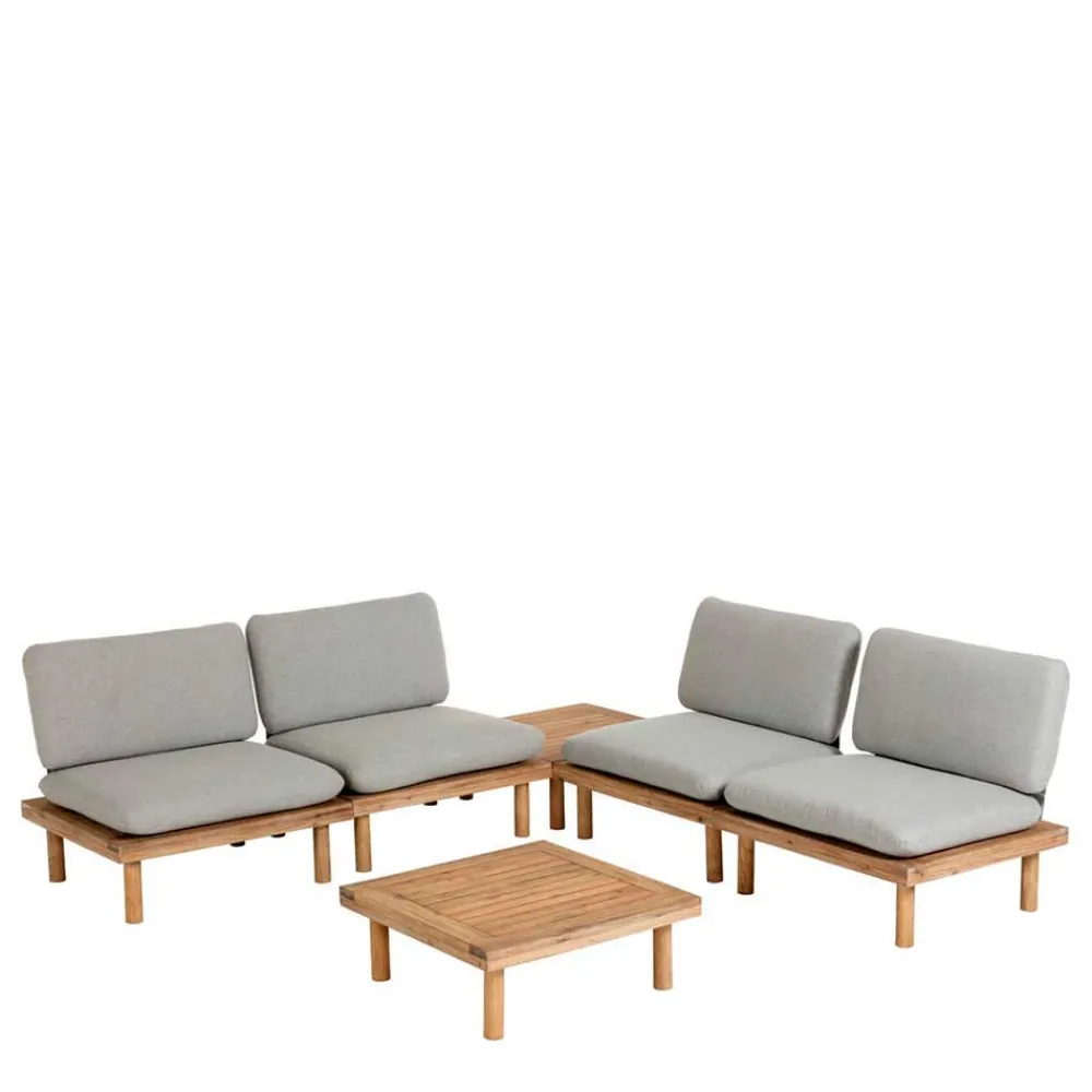 Wohnen Jugend-Sitzgruppen*Garten Sitzgruppe aus Akazie massiv - Emeziano (fünfteilig)