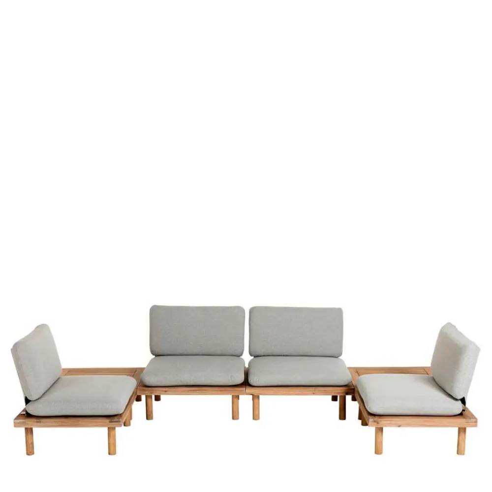 Wohnen Jugend-Sitzgruppen*Garten Sitzgruppe aus Akazie massiv - Emeziano (fünfteilig)