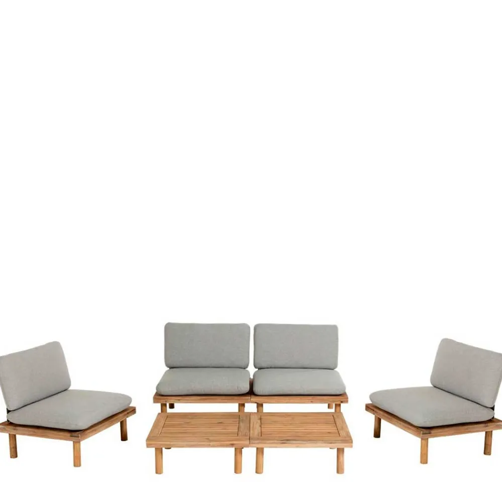 Wohnen Jugend-Sitzgruppen*Garten Sitzgruppe aus Akazie massiv - Emeziano (fünfteilig)