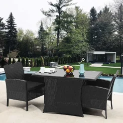 Wohnen Sitzgruppe|Rattanmöbel*Garten Sitzgruppe aus grauem Polyrattan - Ambon (dreiteilig)