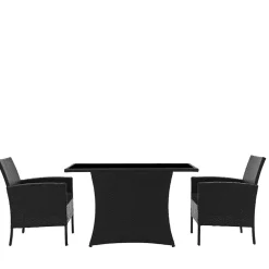 Wohnen Sitzgruppe|Rattanmöbel*Garten Sitzgruppe aus grauem Polyrattan - Ambon (dreiteilig)