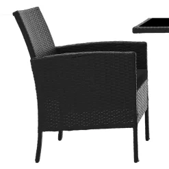 Wohnen Sitzgruppe|Rattanmöbel*Garten Sitzgruppe aus grauem Polyrattan - Ambon (dreiteilig)