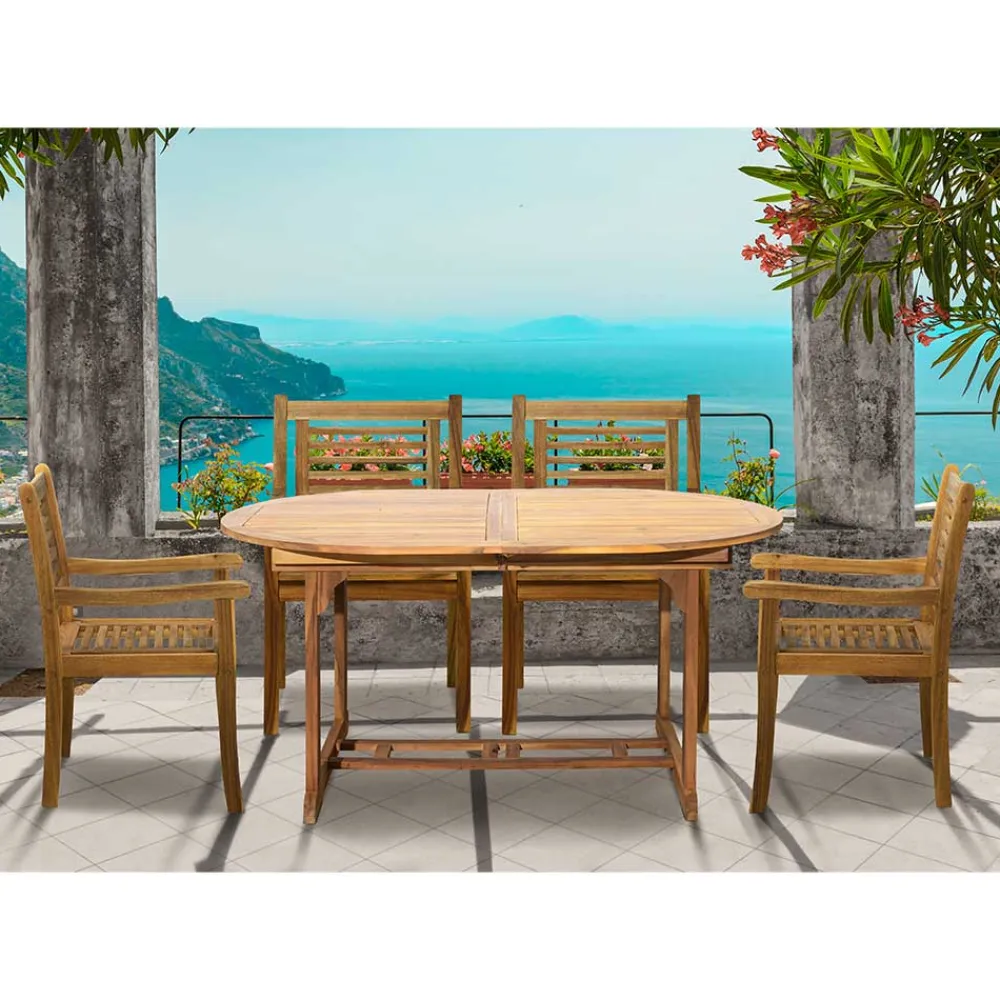 Wohnen Balkonmöbel|Terrassenmöbel*Garten Sitzgruppe aus Massivholz - Uratenda (fünfteilig)