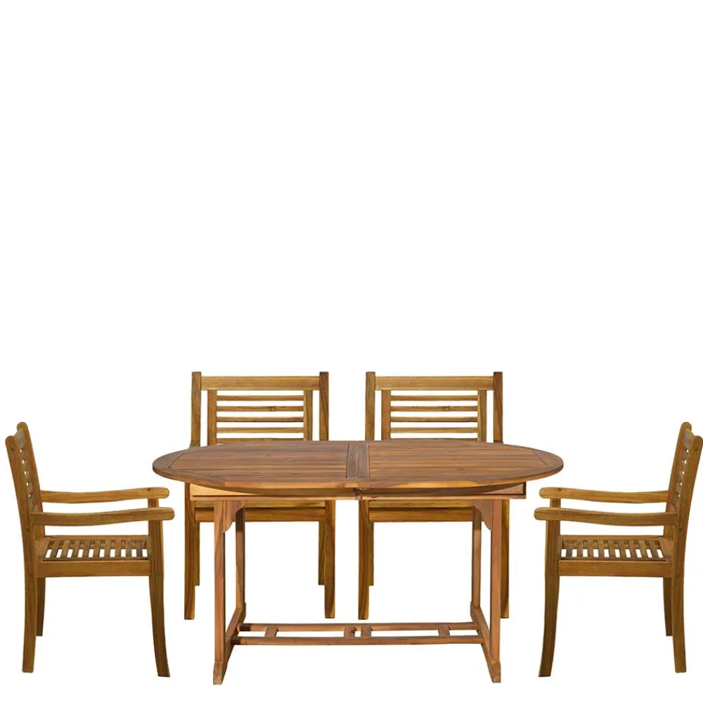 Wohnen Balkonmöbel|Terrassenmöbel*Garten Sitzgruppe aus Massivholz - Uratenda (fünfteilig)