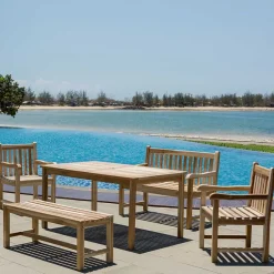 Wohnen Teakholz-Gartenmöbel|Sitzgruppe*Garten Teakholz Sitzgruppe Set - Klahuma (fünfteilig)