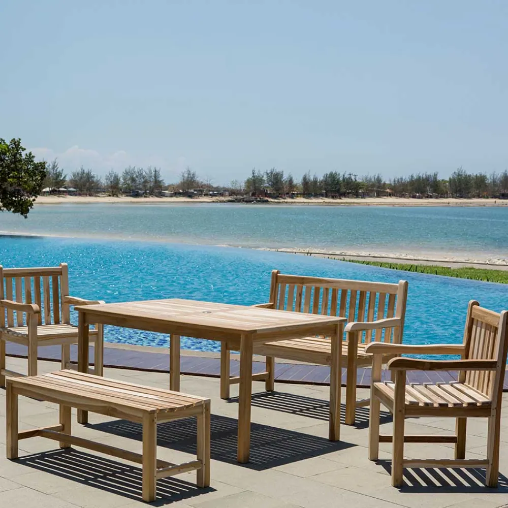 Wohnen Teakholz-Gartenmöbel|Sitzgruppe*Garten Teakholz Sitzgruppe Set - Klahuma (fünfteilig)