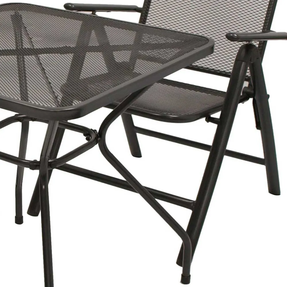 Wohnen Metall-Gartenmöbel|Balkonmöbel*Garten Tisch & zwei Klappsessel - Citro (dreiteilig)