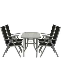 Wohnen Garten Tischgruppe aus Aluminium - Abella (fünfteilig)